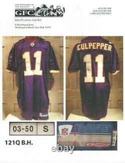 Jeu De Daunte Culpepper Used Worn 2003 Minnesota Vikings Signed Jersey Certifié