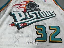 Jeu Utilisé Worn Joe Smith Detroit Pistons 2000-01 Jersey Nike Autographié Signé