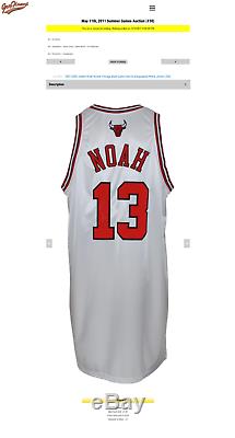 Joakim Noah 2007-08 Rookie Chicago Bulls Jeu Utilisé Worn Signé Accueil Jersey Jsa