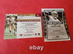 Joe Montana Silver Prizm Autograph Auto Card #d4/50& Jeux Utilisés Jersey Card 49ers