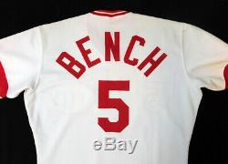 Johnny Bench 1983 Cincinnati Reds Signé Jeu Utilisé Jersey Psa Adn