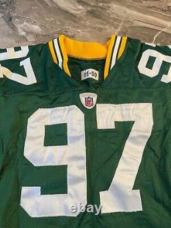 Johnny Jolly #97 Packers De Green Bay Signé Jeu Utilisé Maillot À Domicile Avec Réparations