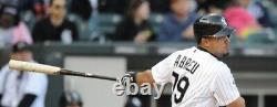 Jose Abreu Chicago White Sox Jeu Bat D'occasion 2015 Signé Photo Matched Jsa