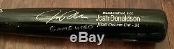 Josh Donaldson Jeu Utilise 2018 Indiens Bat Autograph Uncracked Signe Braves
