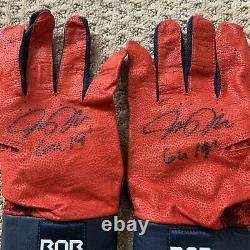 Josh Donaldson Jeu Utilisé 2019 Braves Batting Gloves Paire Autographe Signé