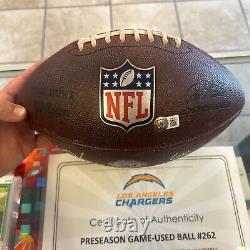 Justin Herbert Chargers de San Diego Ballon de jeu autographié 262 Pré-saison Vs NO