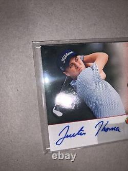 Justin Thomas Sp Jeu Utilisé Golf Inked Rookie Fabrics Auto Patch Rc #d /3 Signé