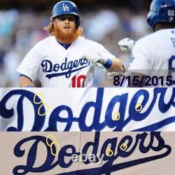 Justin Turner Los Angeles Dodgers Jeu Worn Jersey Photo Correspondant Signé