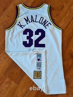 Karl Malone Utah Jazz 1992-93 Nba Signé Autographed Pro Cut Game Issued Jersey