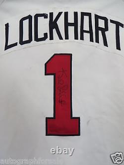 Keith Lockhart Autographié Auto Signé 1998 Atlanta Braves Jeu Utilisé Jersey Usé