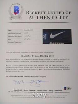 Ken Griffey Jr. Jeu Utilisé Nike Batting Gloves Signé Beckett Coa Autographié