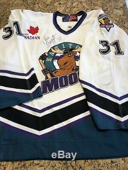 Ken Wregget 2001 Signé Jeu Utilisé Manitoba Moose Jersey Rare Coupe Stanley Champ