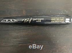 Kris Bryant Jeu Utilisé Ax Bat Chicago Cubs Signé Et Inscrit