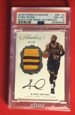 Kyrie Irving Psa 8 10/18 2016-17 Panini Flawless Prime Game-worn Patch Auto Nets