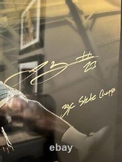 LeBron James Pré Rookie Signé, Dédié, Planche de Sol Utilisée lors du Match à St. Mary UDA COA