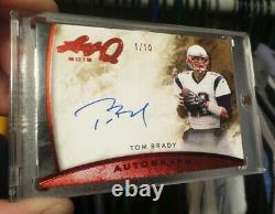 Lot Of 2 Tom Brady Leaf Q #1/10 On Card Auto & Gridiron Gear Game Used Jersey