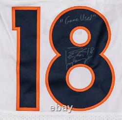 Maillot des Denver Broncos utilisé lors du jeu signé par Peyton Manning en 2012 avec le certificat d'authenticité de Steiner