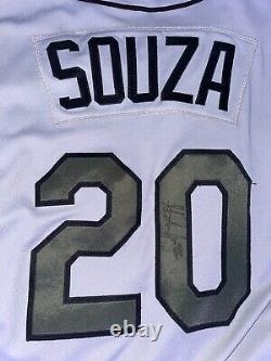 Maillot utilisé et signé de Steven Souza pour la journée commémorative des anciens combattants des Tampa Bay Rays.