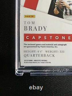 Majestic Capstones 2019 Tom Brady Jeu Utilisé 4 Patch On Card Auto #d 1/3