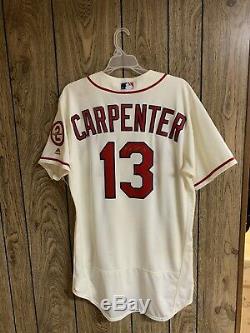 Matt Carpenter 2018 Jeu D'occasion Autre Chandail Autographié Cardinals Grande Utilisation