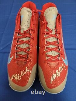 Matt Holliday Dual Autographié Jeu Signé Émis Nike Cleats Chaussures Fancave