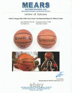 Michael Jordan 1984-92 Jeu Utilisé Signé Autographié Nba Basketball Psa & Mears