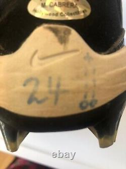 Miguel Cabrera Jeu Utilisé Double Signé Auto. Crampons Tigers Marlins