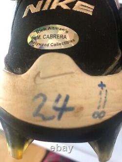 Miguel Cabrera Jeu Utilisé Double Signé Auto. Crampons Tigers Marlins