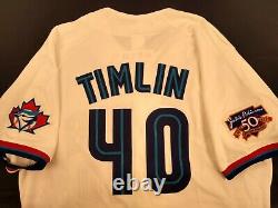 Mike Timlin 1997 Toronto Blue Jays #40 Game Used Home Jersey (avec Une Photo Signée)