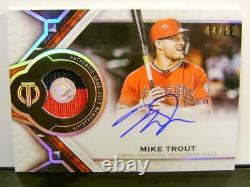 Mike Trout #44 /50 Auto On Card 2 Color Relic Game Used Topps Tribute 2021