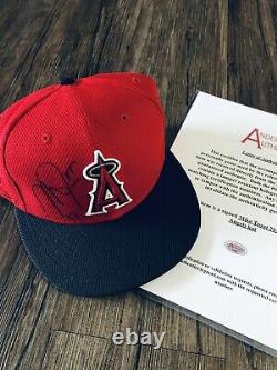 Mike Trout Autographié Jeu Signé Cap / Hat Anderson Authentics Loa
