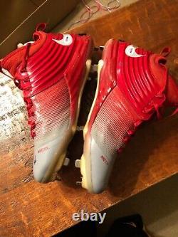 Mike Trout Dual Signed Jeu Worn 2015 Nike Chaussures Cleats Psa Dna Coa Angels