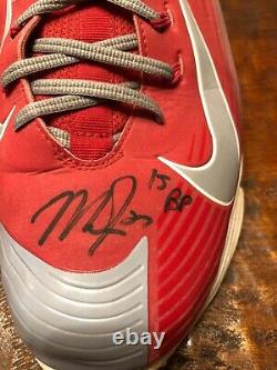 Mike Trout Signé Jeu Utilisé Worn Nike Turf Shoe Jsa Coa Autographied Angels