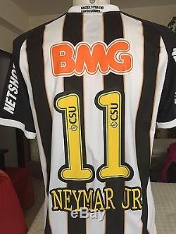 Neymar Worn Signed Shirt Santos Brazil Jeu Utilisé Maillot Psg Maillot Porté Messi