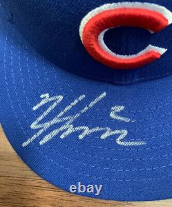 Nico Hoerner Game Used Hat Cubs Autographe Signé