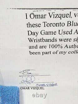 Omar Vizquel Signé Jeu D'occasion De La Fête Des Pères Wristbands Player Loa