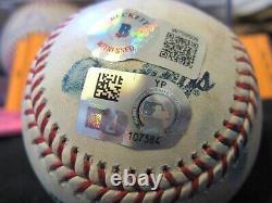 Patrick Bailey a signé un ballon de baseball utilisé lors de son premier match en MLB le 19 mai 2023, certifié par BAS.