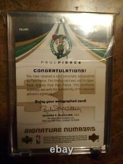 Paul Pierce Sp Jeu Utilisé Signature Numéros Auto S/n# /34 Rare! Celtices Autographiques