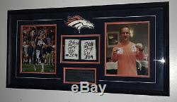 Peyton Manning Signed Jeu Wrist Bands Occasion Photo Encadrée Fanatics Authentique Coa