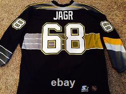 Pittsburgh Penguins 1990s Jaromir Jagr Jeu Usé / Utilisé Et Signé Jersey