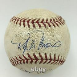Rafael Palmeiro A Signé Le Jeu Utilisé Texas Record Breaking Home Run #25 Baseball