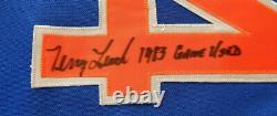 Rare 1983 Blue Alternate Terry Leach New York Mets Jeu Utilisé Porté Signé Jersey