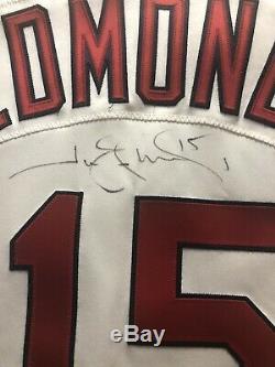 Rare 2000 Jim Edmonds Jeu Utilisé Worn Autographed Jersey St. Louis Cardinals