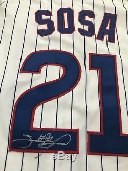 Rare Sammy Sosa Jeu Utilisé Jersey Chicago Cubs 2000 Autographié Signé Loa
