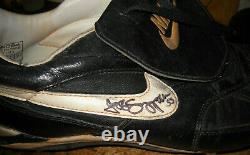 Rare Vintage Jeff Suppan Jeu Utilisé Nike Cleats Signé Boston Red Sox Coa
