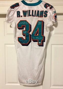 Ricky Williams Miami Dolphins Portés Autographed Jersey Jeu Utilisé Texas NFL