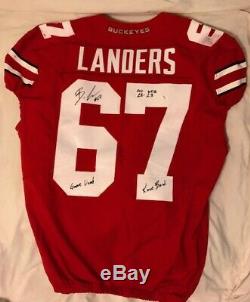 Robert Landers Ohio State Buckeyes 2019 Rose Bowl Jeu Utilisé Jersey Signé Avec Loa