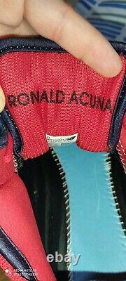 Ronald Acuna Jr Atlanta Braves Chaussures Autographiées Personnalisées Non Utilisées Dans Le Jeu