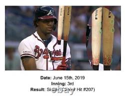 Ronald Acuna Jr. Atlanta Braves Jeu Bat D'occasion 2019 Signé Affichages 205, 206, 207