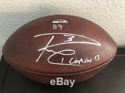 Russell Wilson Autographié Seahawks Jeu Utilisé NFL Football En Cuir